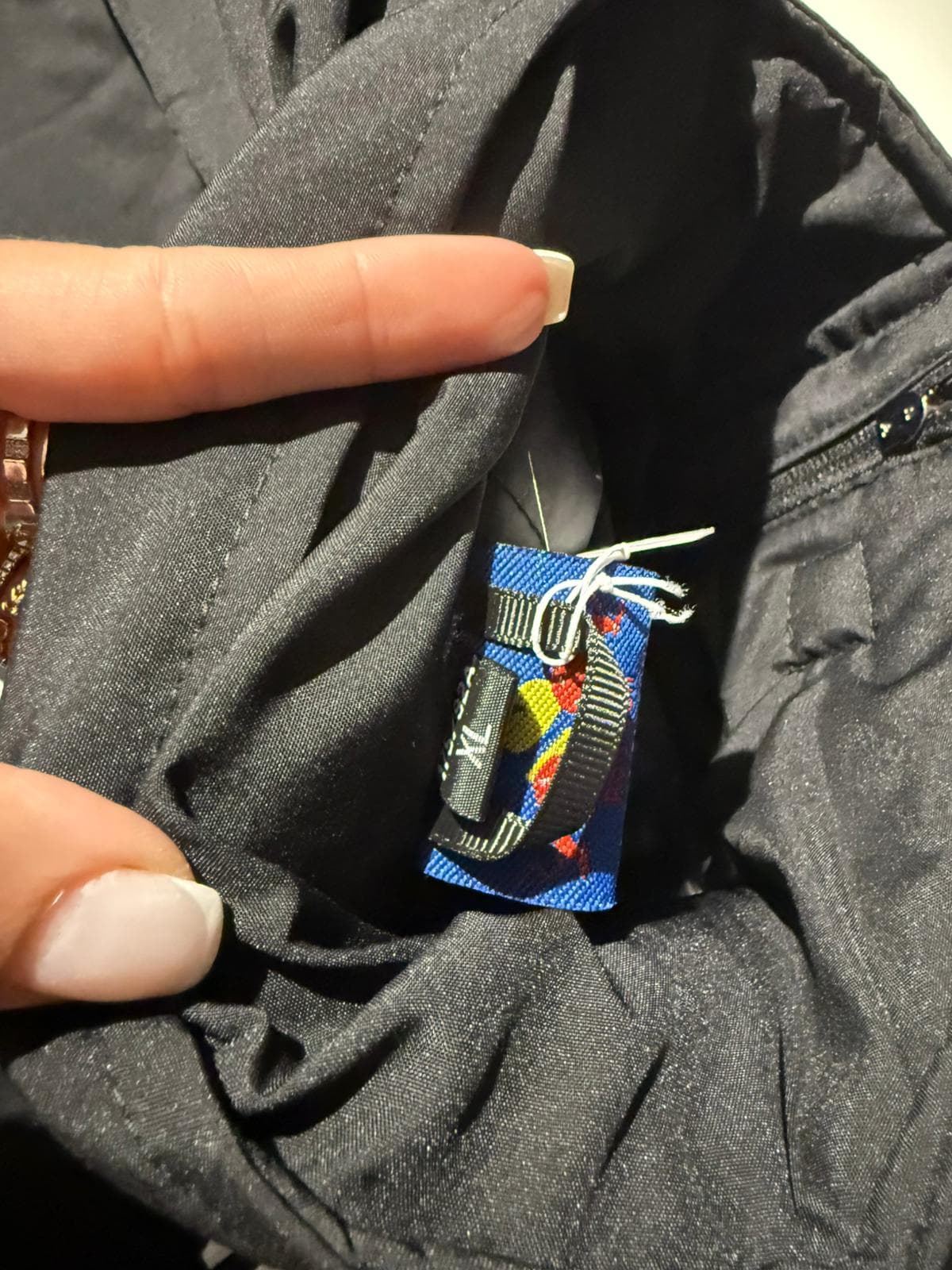 Vintage Black Jacket with Colorful Geometric Patch 80s-90s