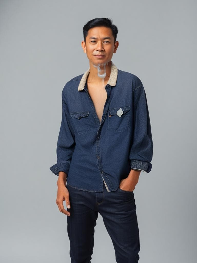Vintage Levi's Denim Shirt Beige Collar 90s