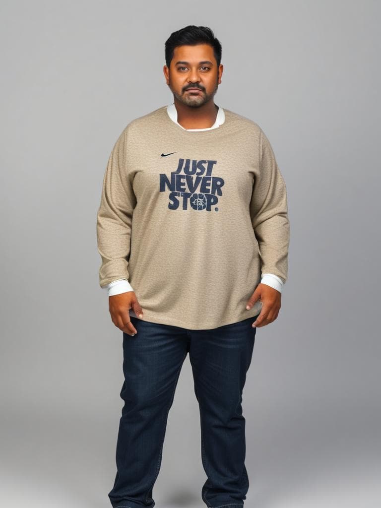 Nike 'Just Never Stop' Long Sleeve Tee, Heather Gray, 2010s