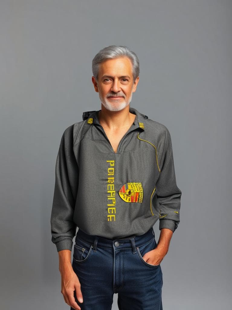 Porsche Racing Jacket Black Yellow Logo 90s