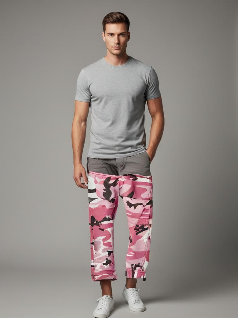 Pink Camo Cargo Shorts Y2K Streetwear, sz M est.