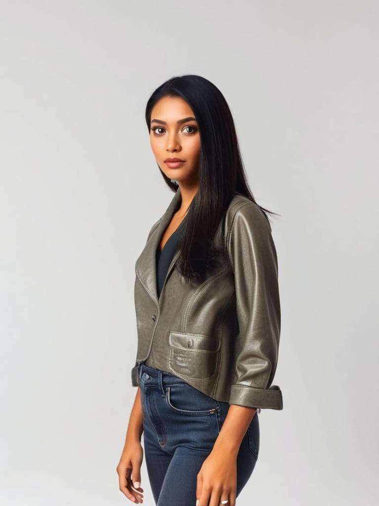 YFS Leather Blazer Taupe Early 2000s