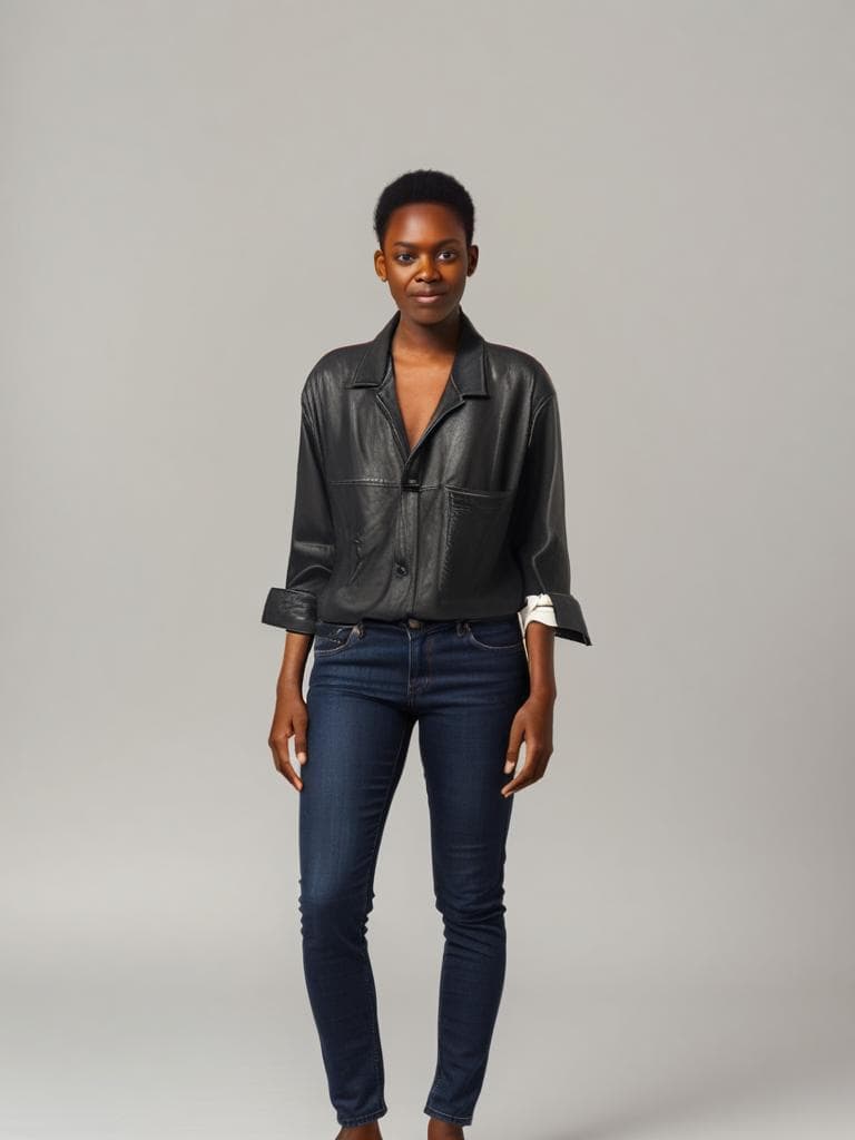 Furs Collection Black Leather Blazer 90s