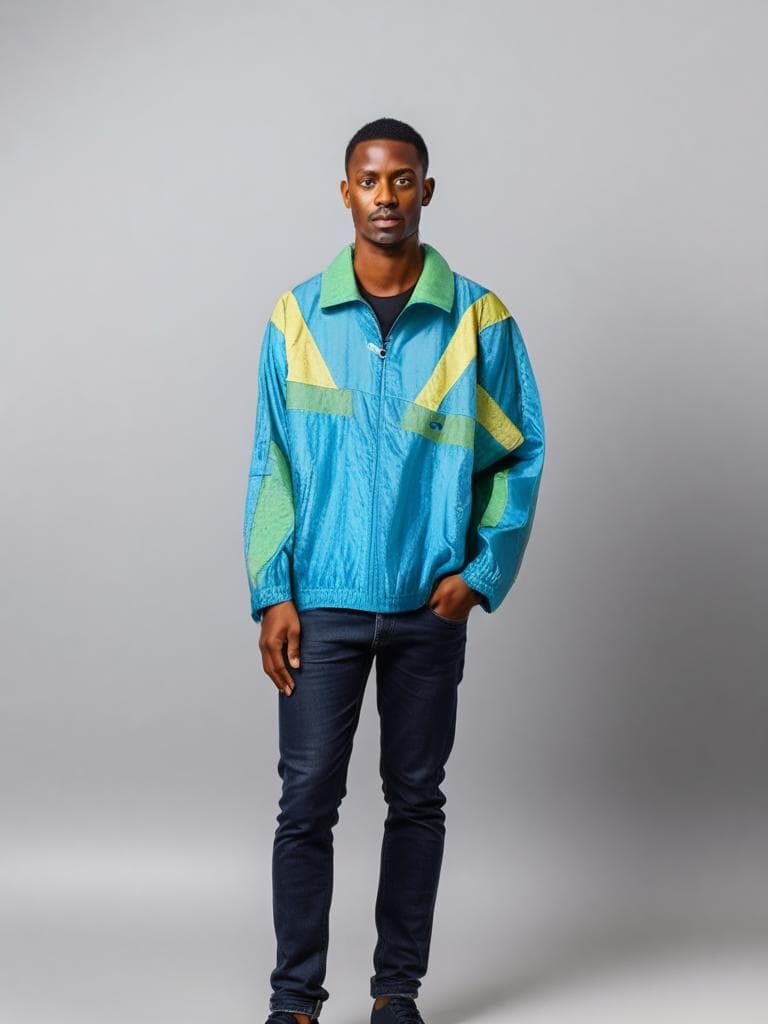 FILA Windbreaker Nylon Color-Block 90s Jacket