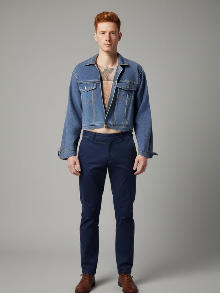AlexCal Denim Jacket Vintage 90s Oversize Blue