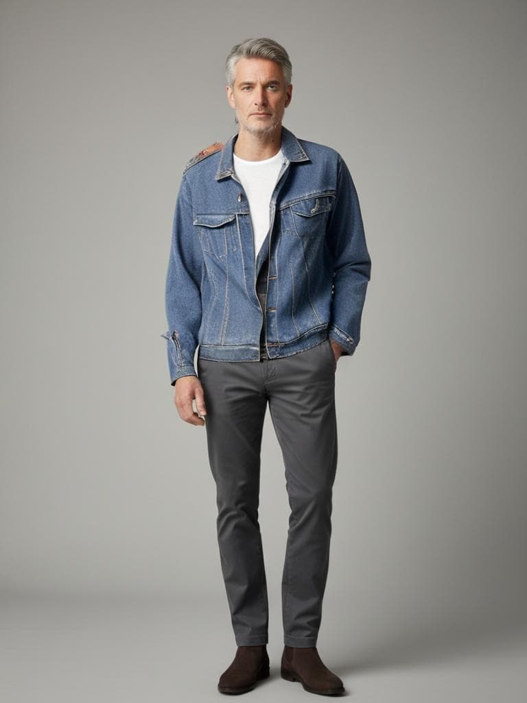 A Kind Cafe Denim Jacket 90s Blue Medium