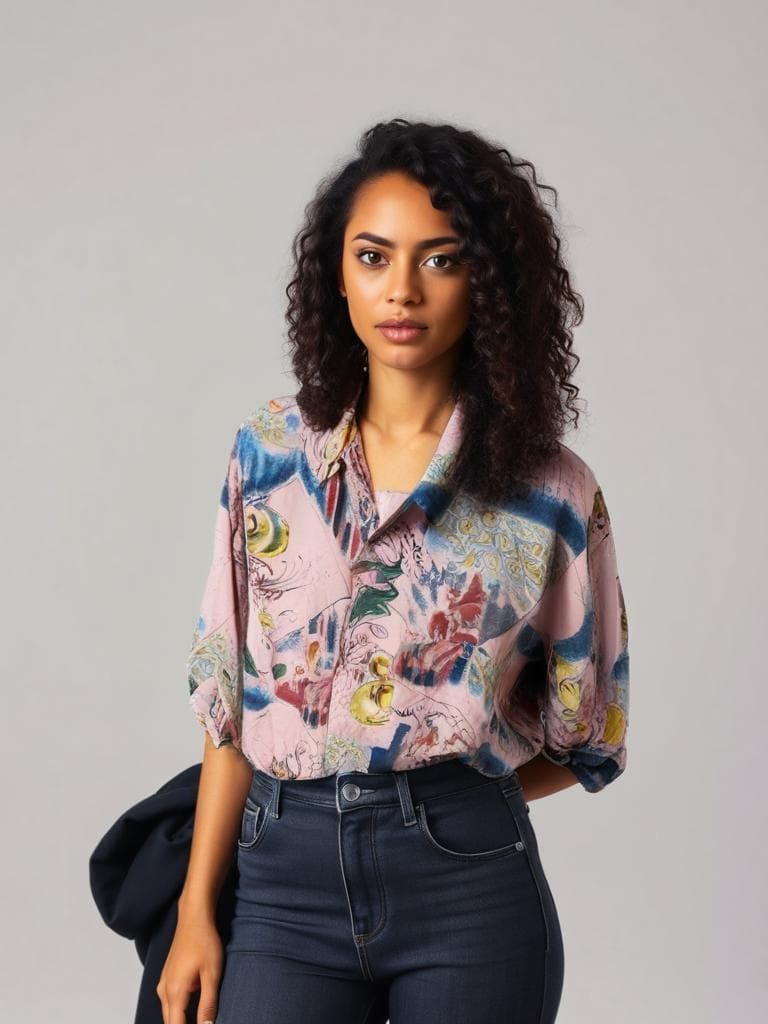 Oaks Floral Overshirt Pink 90s Baroque Print