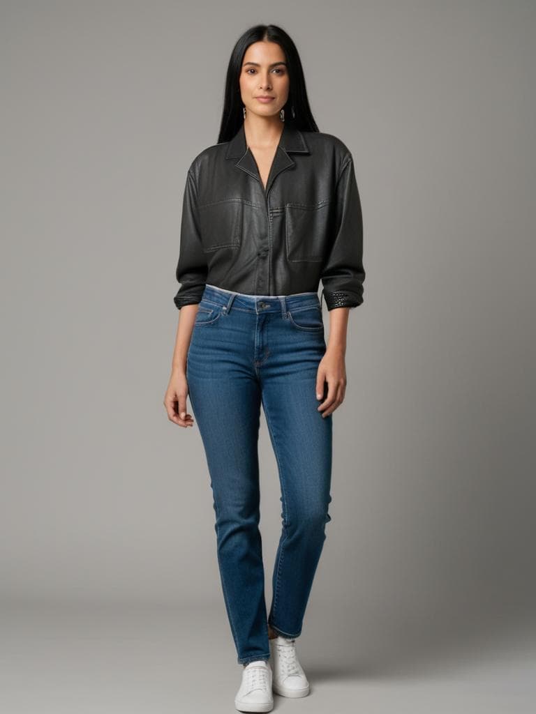 FURS Collection Black Leather Blazer 90s Oversized